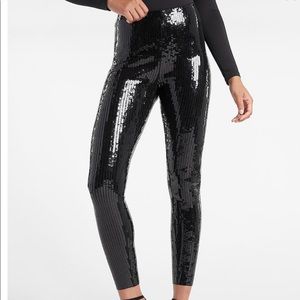 Express Sequin Leggings Black size Medium